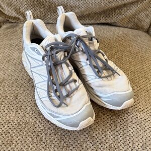 White and Gray Athletic Sneakers